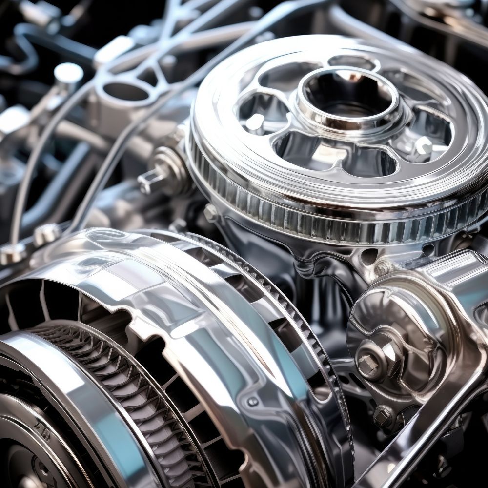 A close up of the inside of a car engine