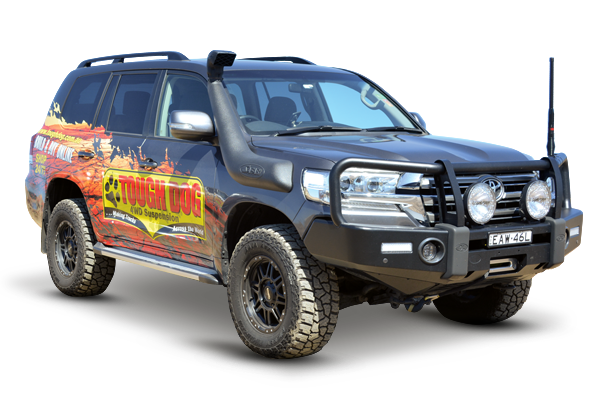 Black Off-Road Toyota Land Cruiser with A Snorkel, Bull Bar, and Large Tires — Ryder's Garage In Kincumber, NSW