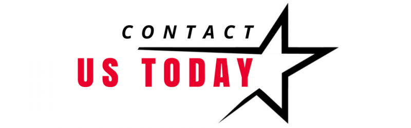 Contact us today text with red lettering and a black outlined star icon