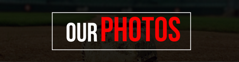 “OUR PHOTOS” text in white and red on a dark background inside a thin white border