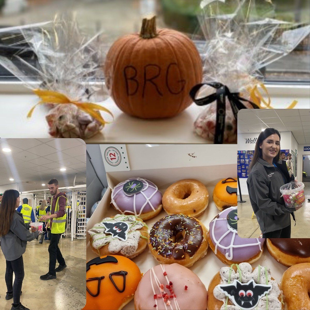A pumpkin with the word brg written on it