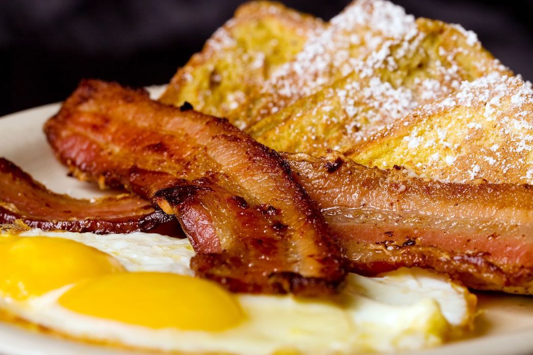 bacon eggs and french toast