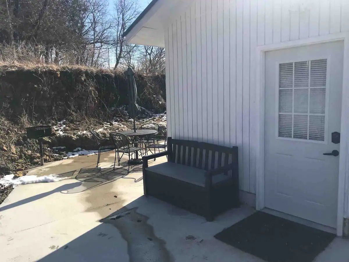 front porch with bench