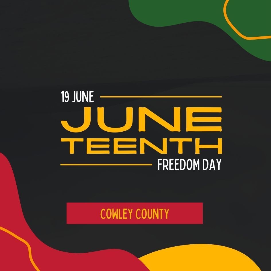 A poster for june teenth freedom day in cowley county