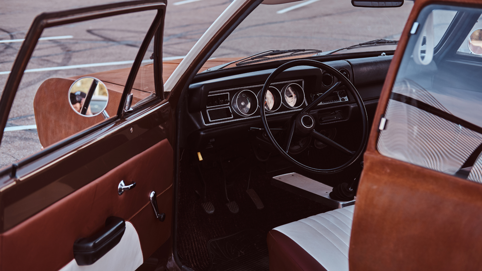 before after classic car interior restoration comparison