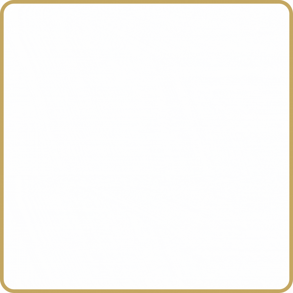 A white square with a gold frame on a white background.
