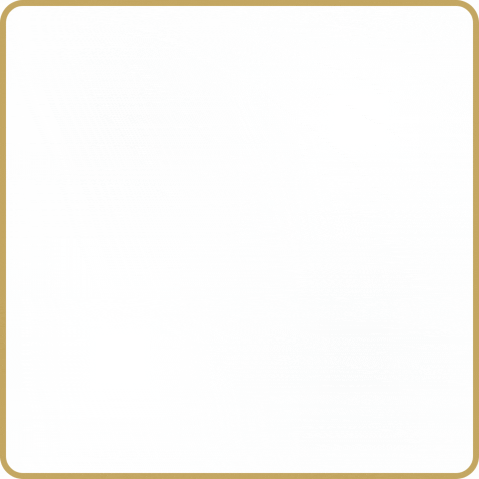 A white square with a gold frame on a white background.