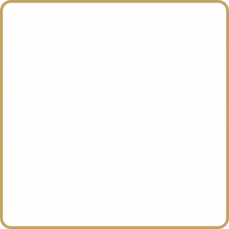 A white square with a gold frame on a white background.
