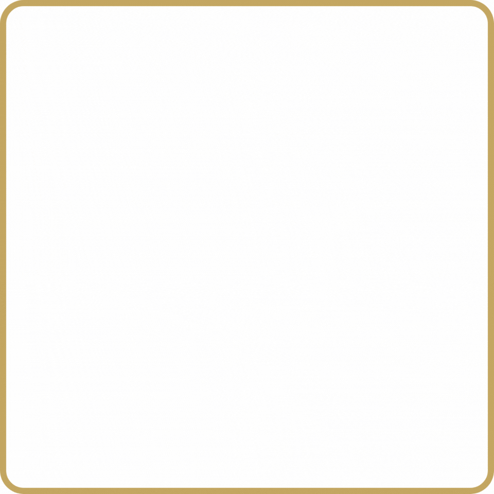 A white square with a gold frame on a white background.