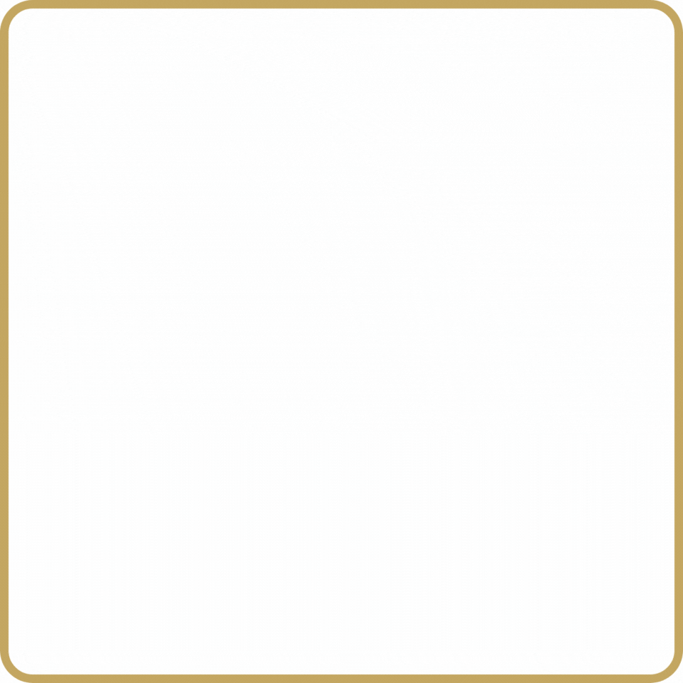 A white square with a gold frame on a white background.