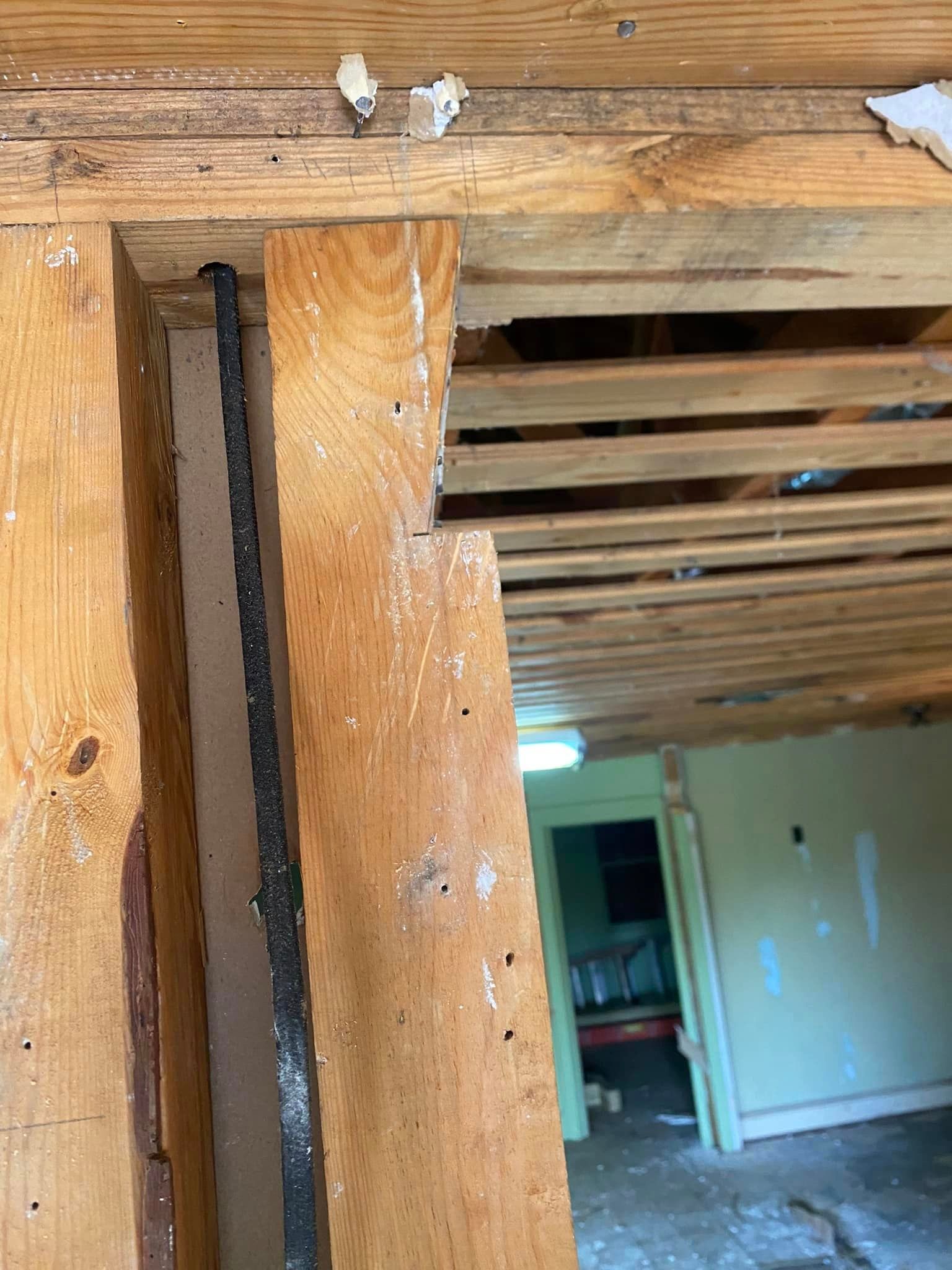 A close up of a wooden wall in a house.