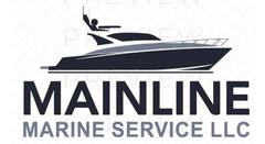 Mainline Marine Service LLC logo with a black yacht silhouette and bold navy text