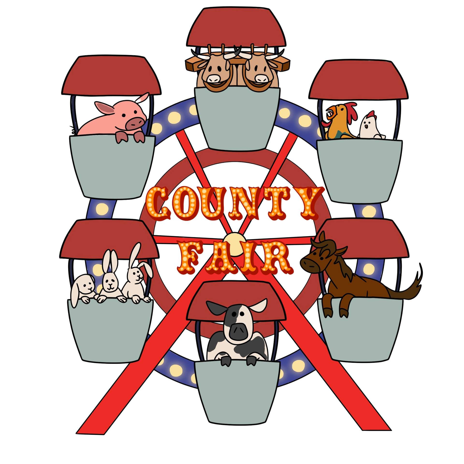 County fair icon with a Ferris wheel