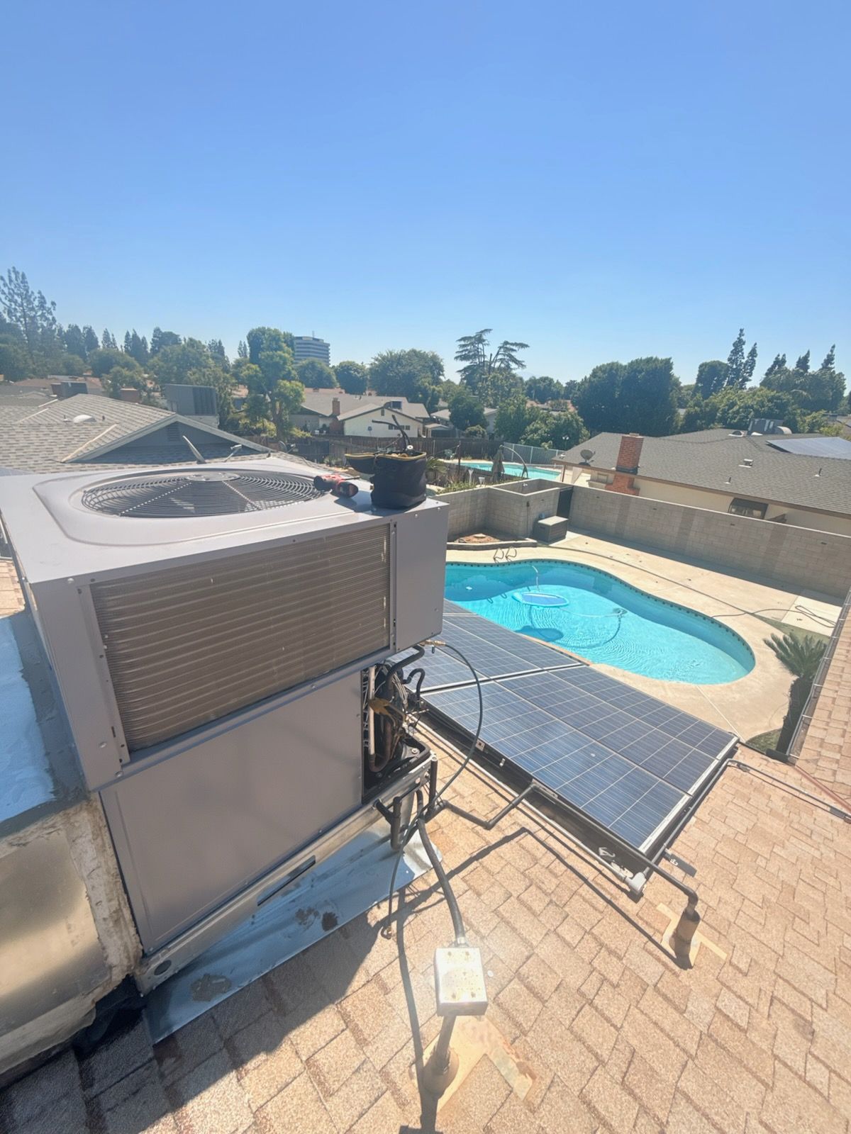 Commercial air conditioning installation on a Palmdale business