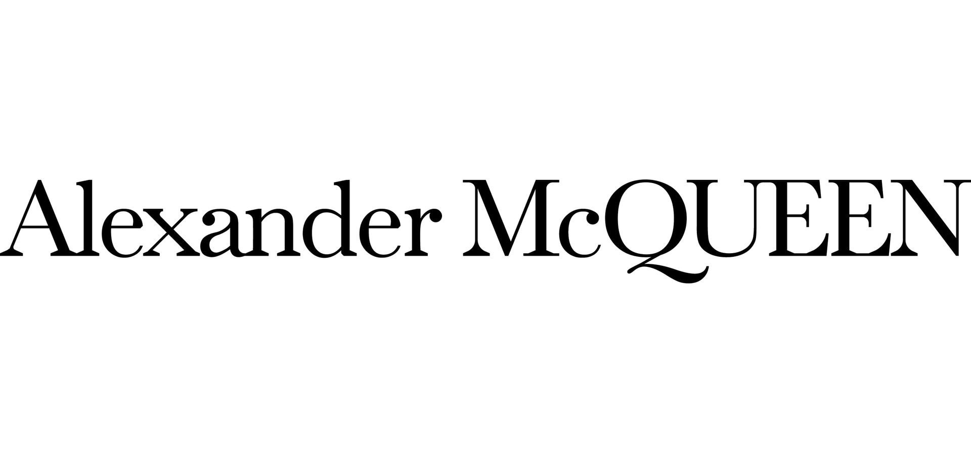 Logo di Alexander McQueen in testo nero.