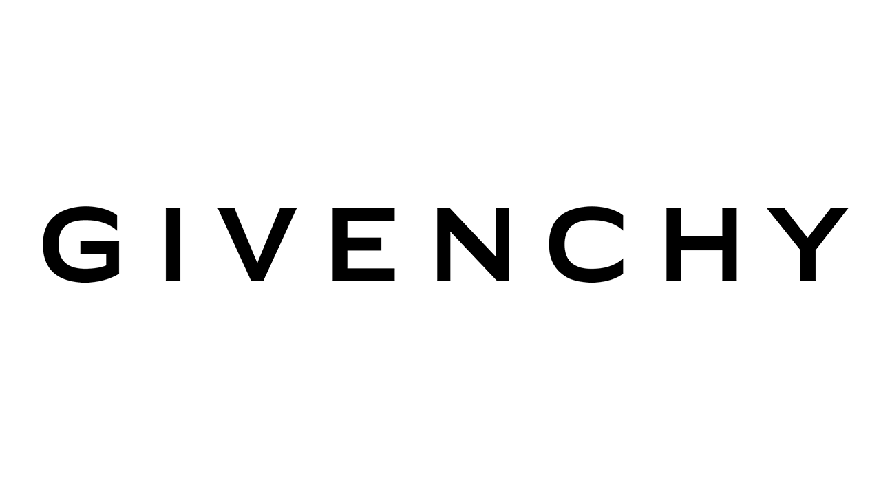 Logo Givenchy in testo nero su sfondo bianco.