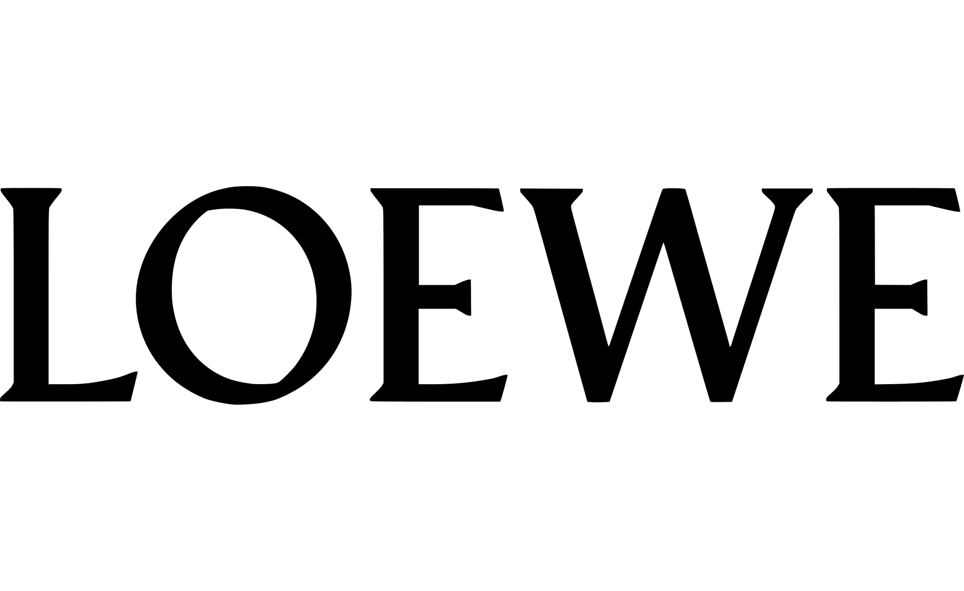 Logo Loewe in carattere serif nero su sfondo bianco.