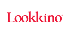 Logo Lookkino in testo rosso su sfondo bianco.
