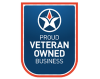 Blue and red badge,