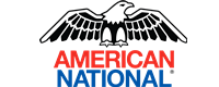 American National logo with red and blue text under a black eagle emblem