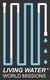 Stylized blue and white poster reading “Living Water: World Missions” on a dark background