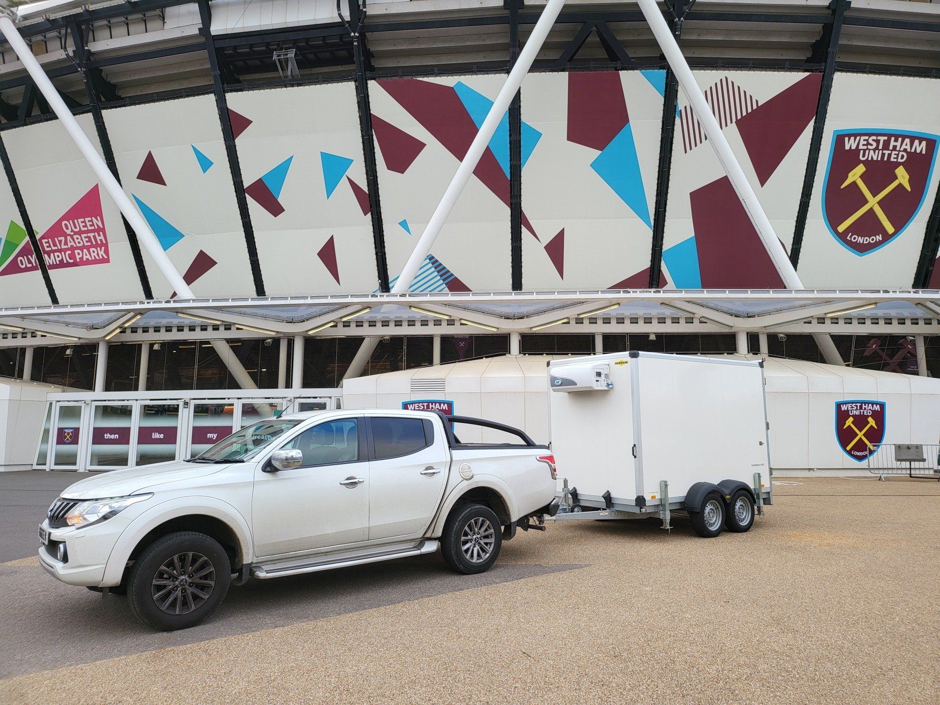 West Ham stadium refrigerated trailer