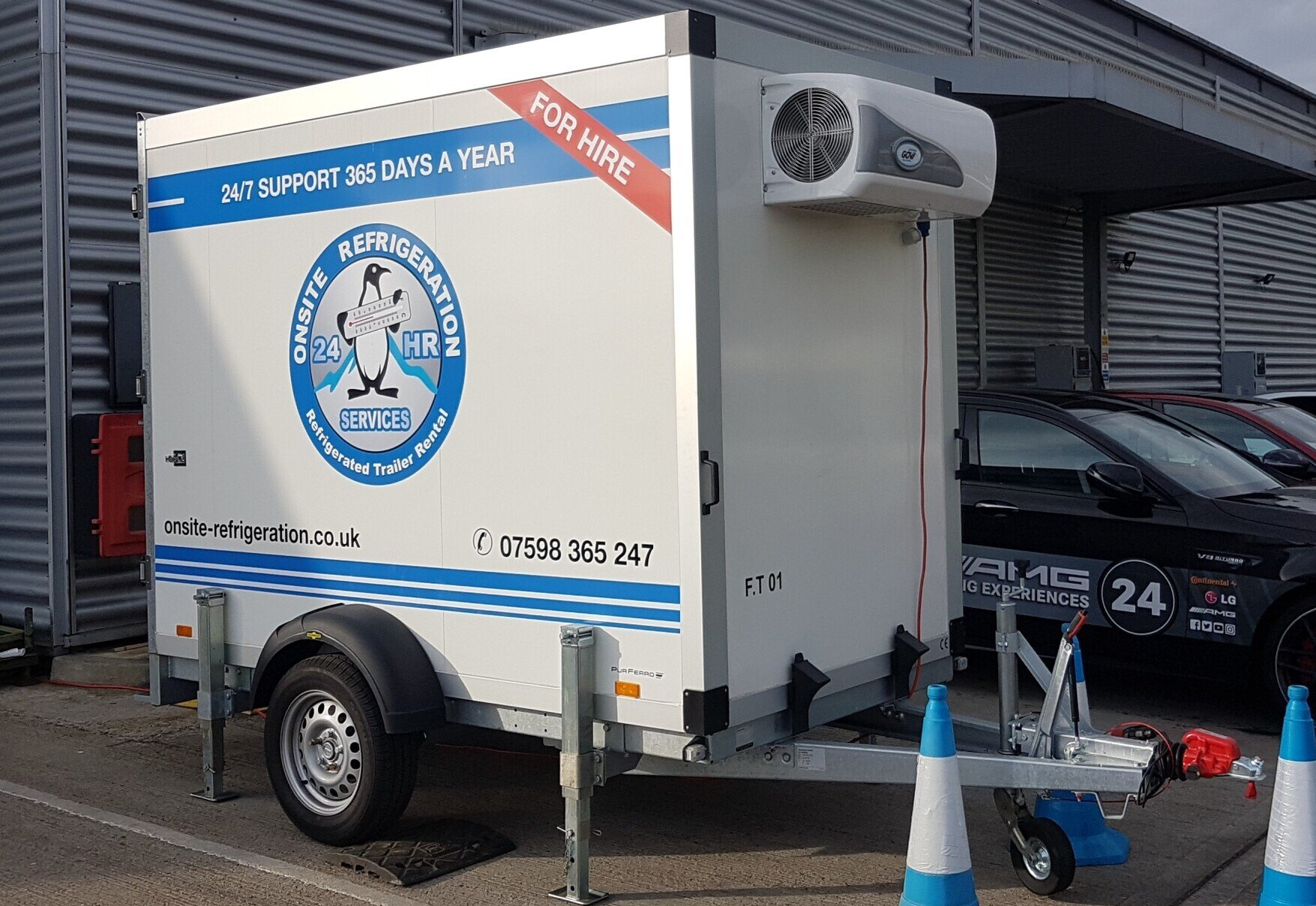 sign written freezer trailer