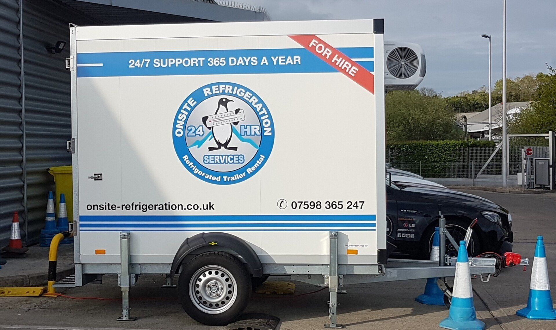freezer trailer at mercedes benz world