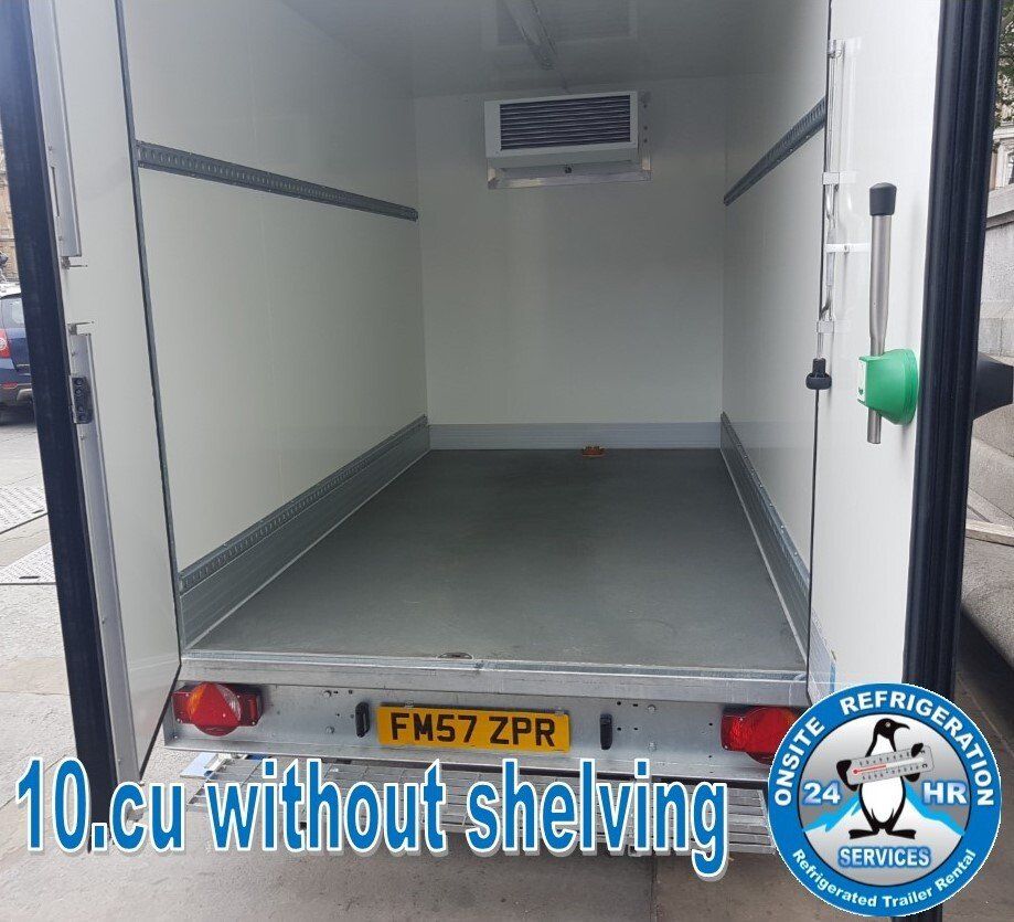 inside an empty refrigerated trailer