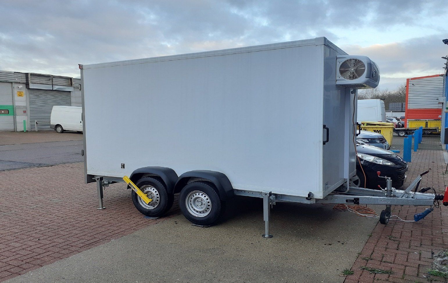 freezer trailer at an industrial etate