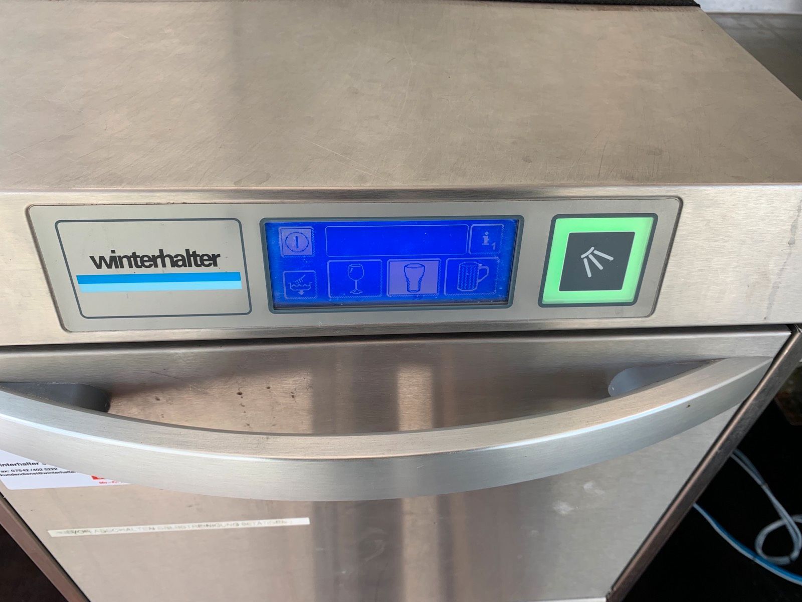 glass washer front