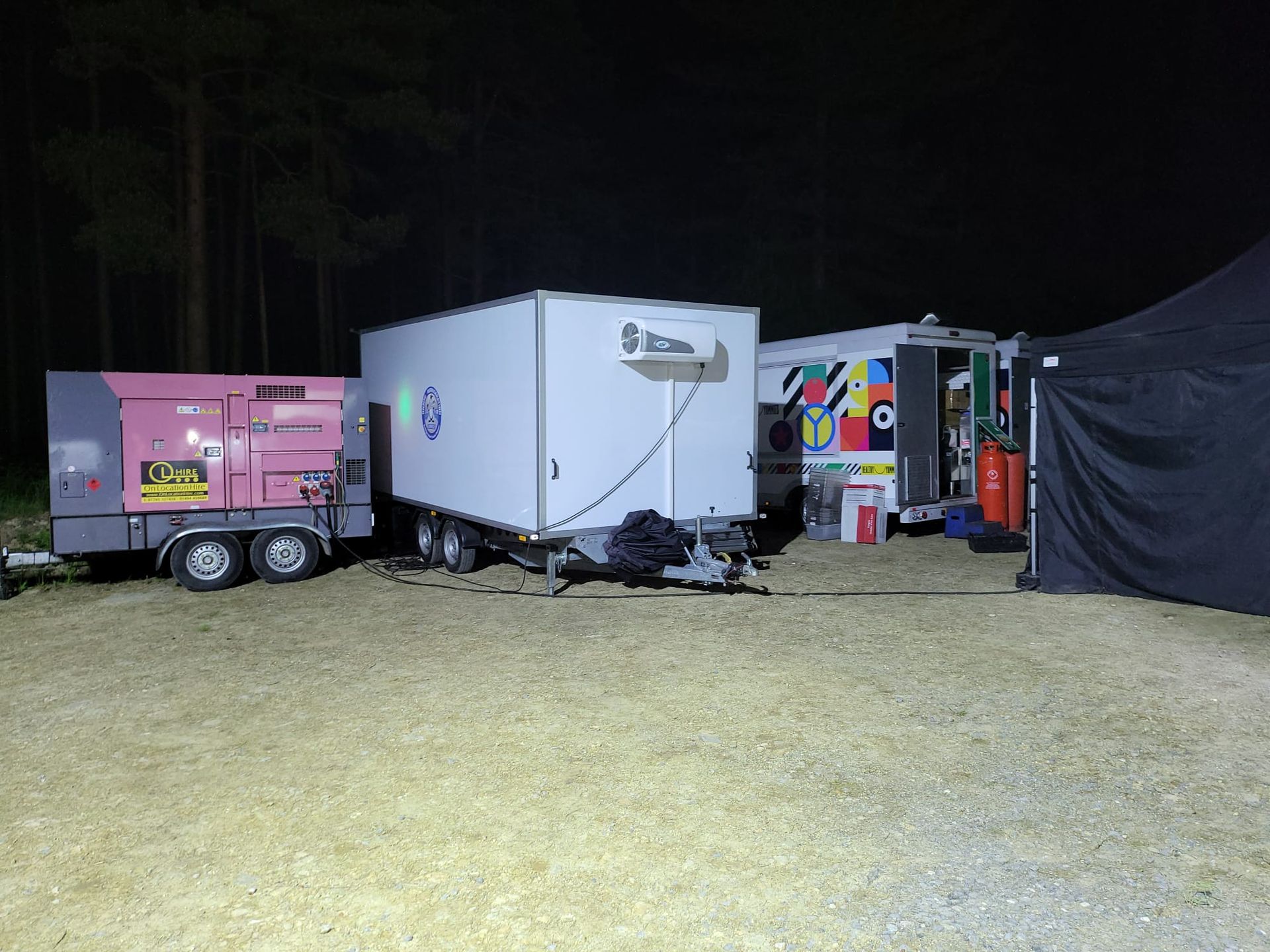 On-set filming large fridge trailer