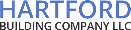 Logo for Hartford Building Company LLC, blue text on a white background.