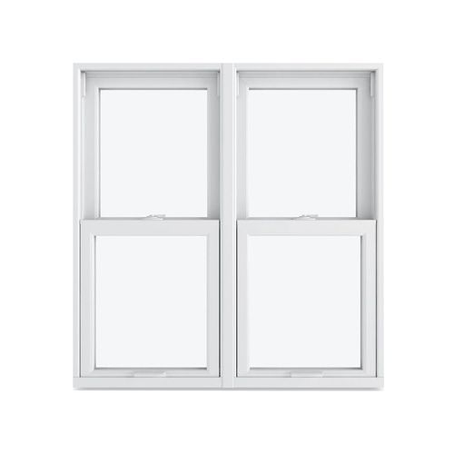 A white window with two windows on a white background.