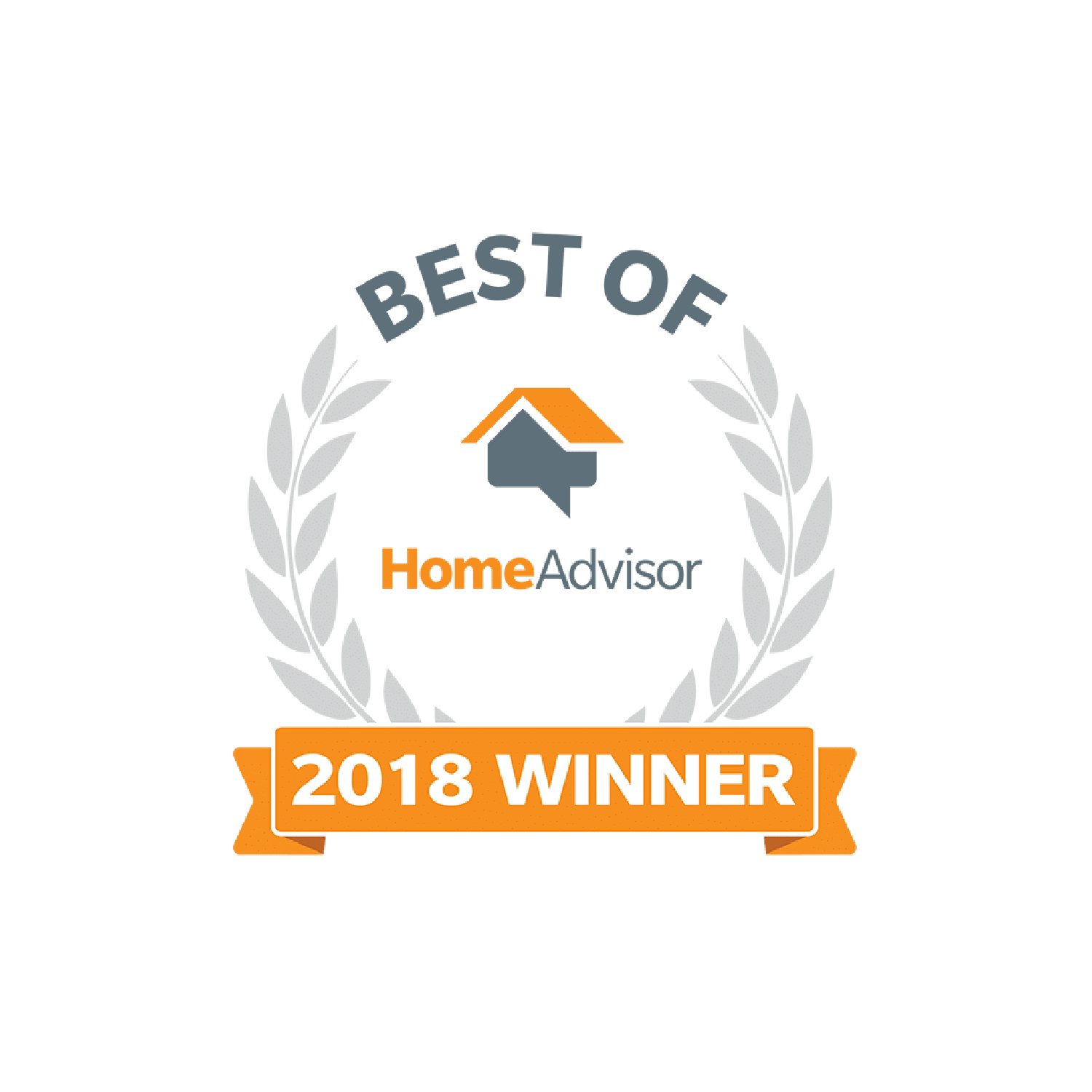 A badge that says best of home advisor 2018 winner