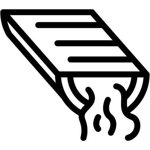 A black and white icon of gutter guards
