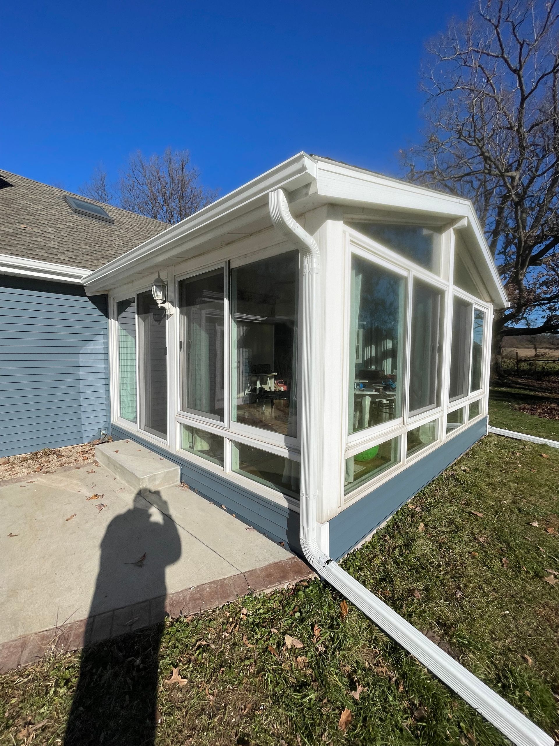 New residential gutter system installed on a Wisconsin home during summer