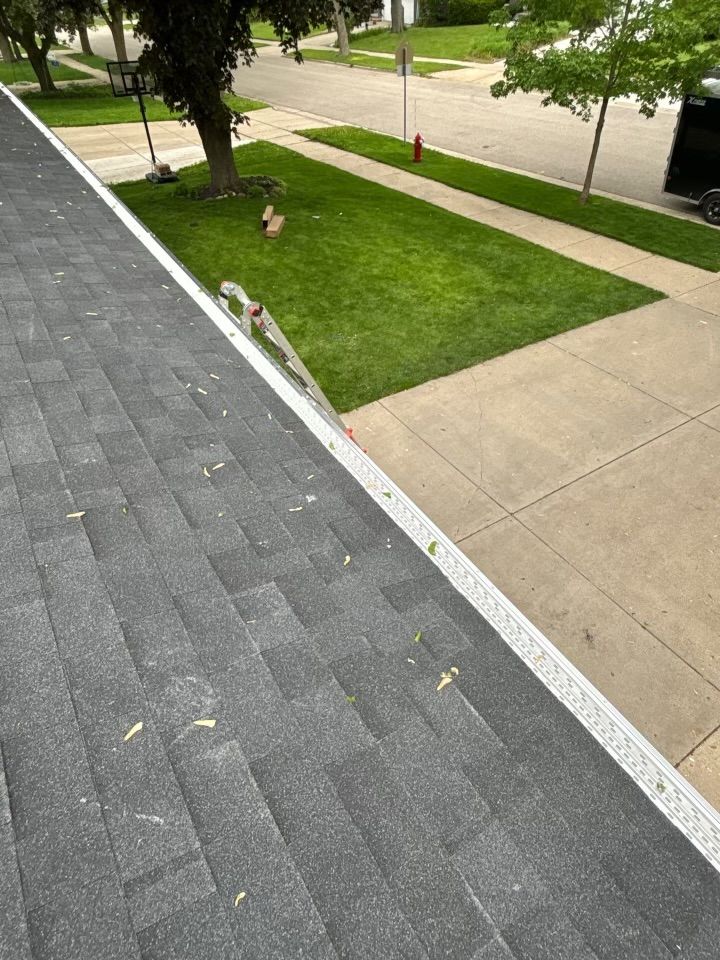 newly installed gutter guards on home