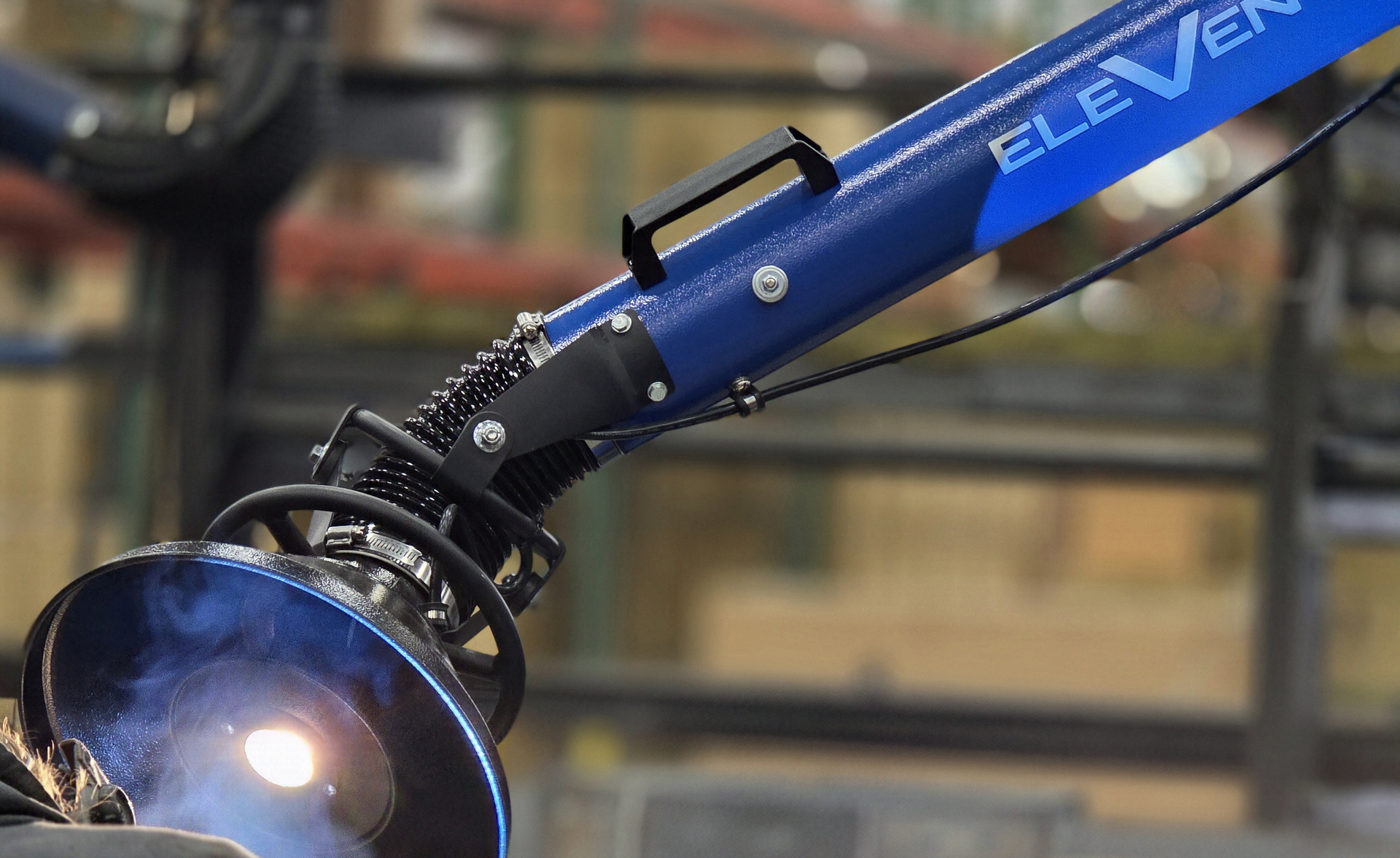 Portable Welding Fume Extractor by IAP designed to capture weld smoke at the source for cleaner air.
