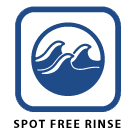 Blue square with a circular icon of water waves, text