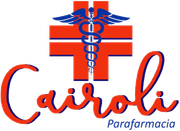 Logo of Caroli Parafarmacia with red cross and blue medical caduceus symbol