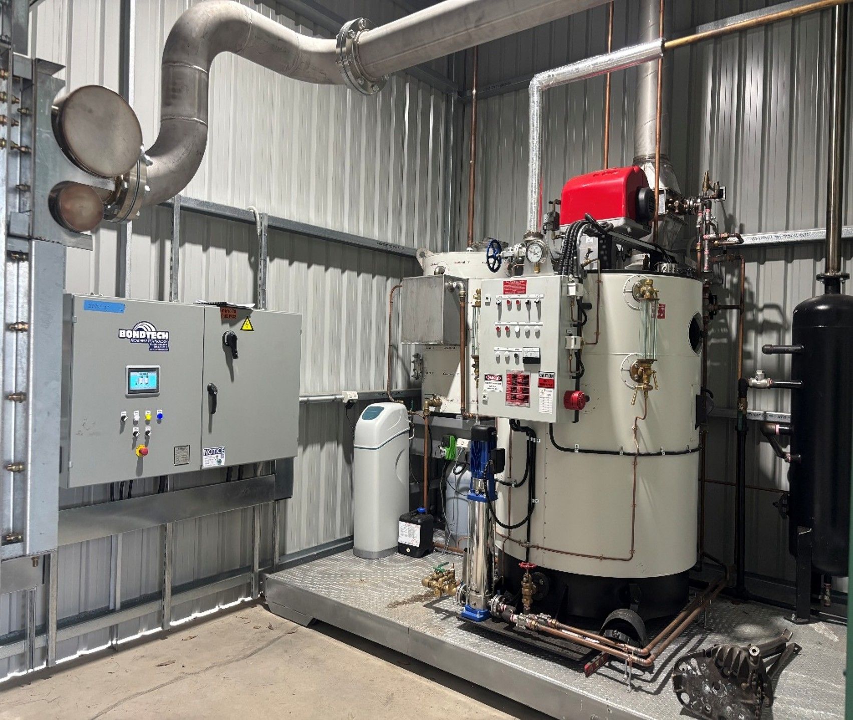 Newly installed 500KW 50VWT Vertical boiler for an Autoclave