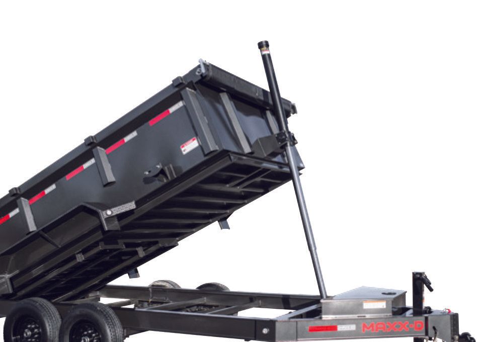 Roll off dumpster with the hydrolics raised