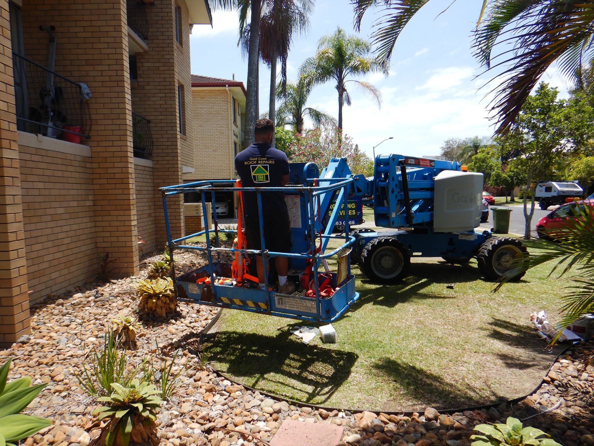 A Large Empty Roof With A Blue Sky — Gold Coast Roof Repairs in Mudgeeraba, QLD