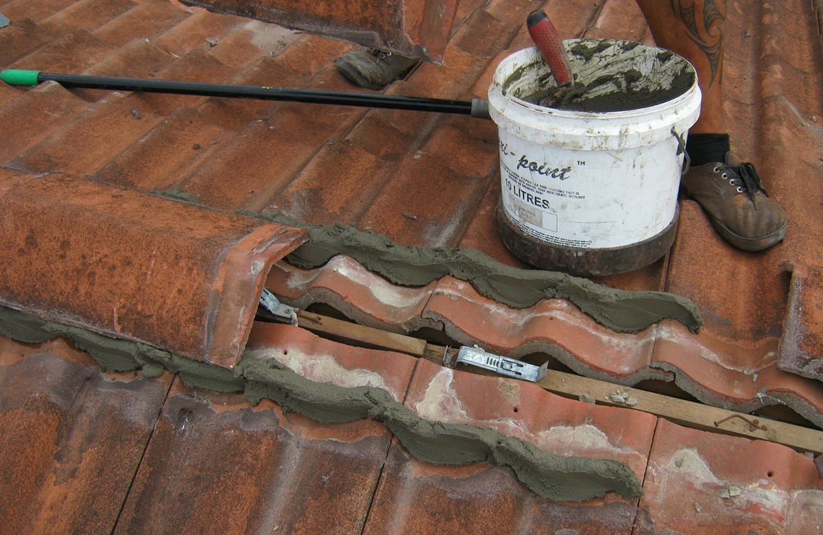 Repairing Roof Ridge Capping Mortar To Stop Leaks