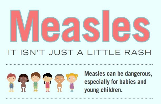 A poster that says measles it is n't just a little rash