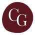 White “CG” letters on a maroon circular background
