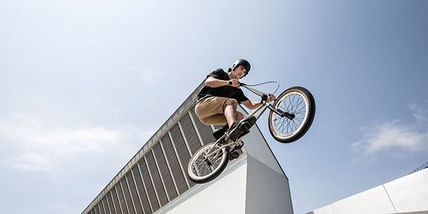 BMX Rider in City Jumping — North Geelong, VIC — Marshall’s Cycles BMX Rider in City Jumping — North Geelong, VIC — Marshall’s Cycles