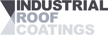 Industrial Roof Coatings logo in black and gray text with geometric triangles on a white background