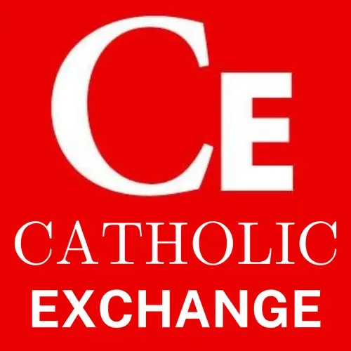 Red logo with large white “CE” and the words “CATHOLIC EXCHANGE” below.